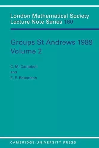 Groups St Andrews 1989: Volume 2 cover