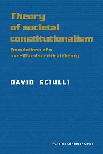 Theory of Societal Constitutionalism cover