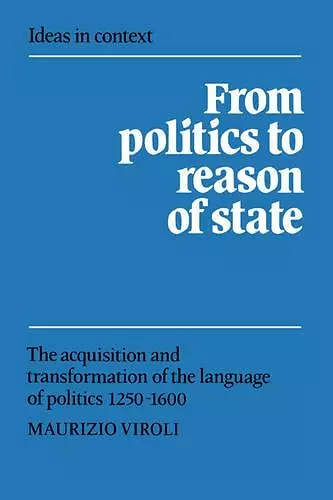 From Politics to Reason of State cover