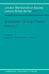 Geometric Group Theory: Volume 1 cover