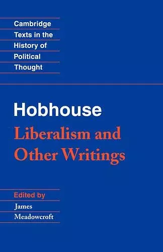 Hobhouse: Liberalism and Other Writings cover