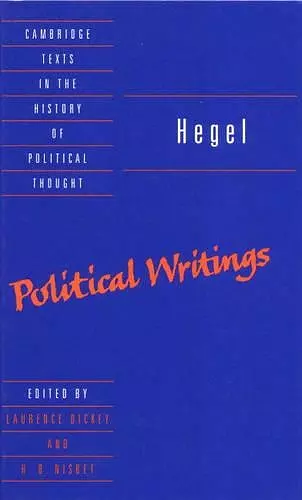 Hegel: Political Writings cover