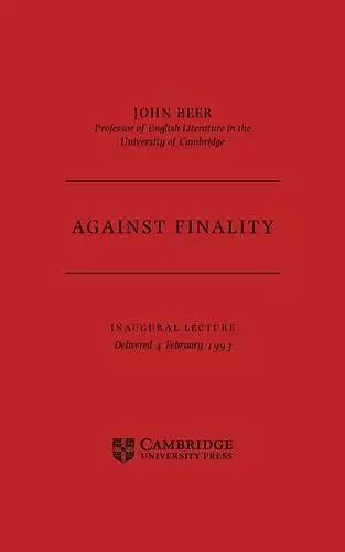 Against Finality cover