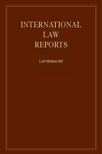 International Law Reports cover