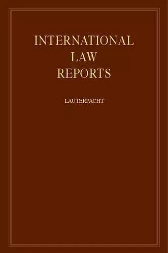 International Law Reports cover