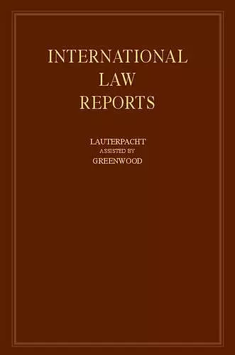 International Law Reports cover