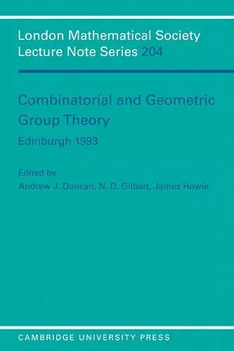 Combinatorial and Geometric Group Theory, Edinburgh 1993 cover