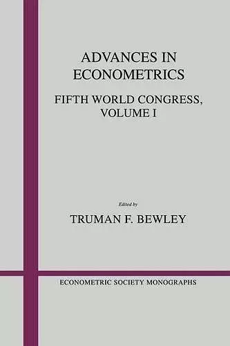 Advances in Econometrics: Volume 1 cover