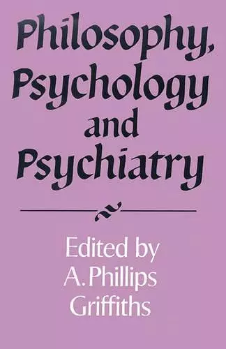 Philosophy, Psychology and Psychiatry cover