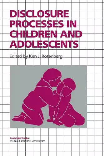 Disclosure Processes in Children and Adolescents cover