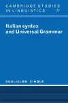 Italian Syntax and Universal Grammar cover