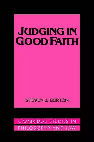 Judging in Good Faith cover