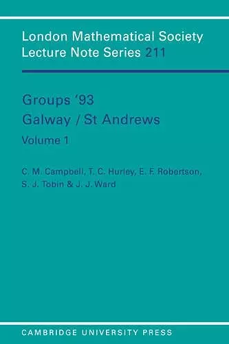 Groups '93 Galway/St Andrews: Volume 1 cover