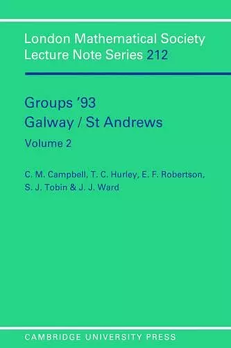 Groups '93 Galway/St Andrews: Volume 2 cover