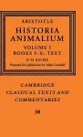 Aristotle: 'Historia Animalium': Volume 1, Books I-X: Text cover