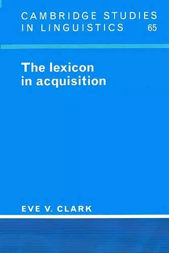 The Lexicon in Acquisition cover