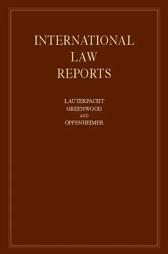 International Law Reports cover