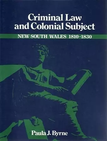 Criminal Law and Colonial Subject cover