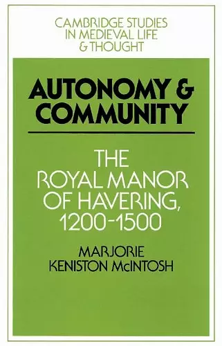 Autonomy and Community cover