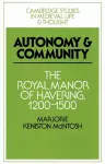 Autonomy and Community cover