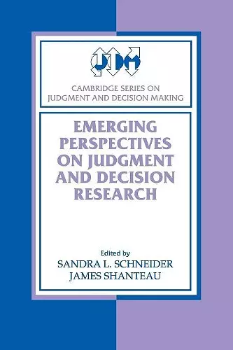 Emerging Perspectives on Judgment and Decision Research cover