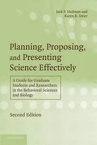 Planning, Proposing, and Presenting Science Effectively cover