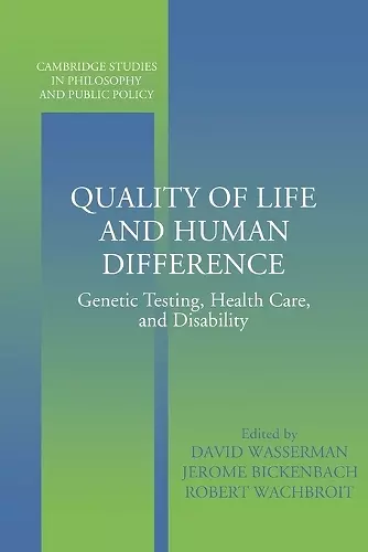 Quality of Life and Human Difference cover