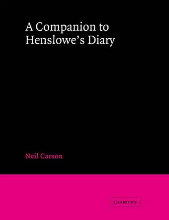 A Companion to Henslowe's Diary cover