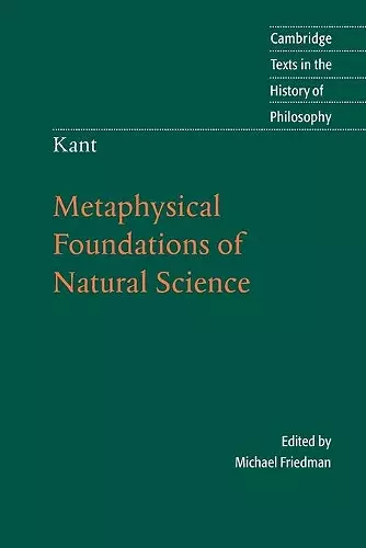 Kant: Metaphysical Foundations of Natural Science cover