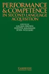 Performance and Competence in Second Language Acquisition cover