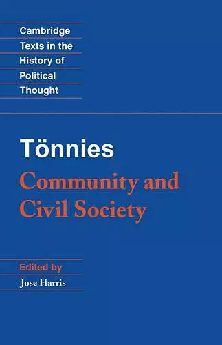 Tönnies: Community and Civil Society cover