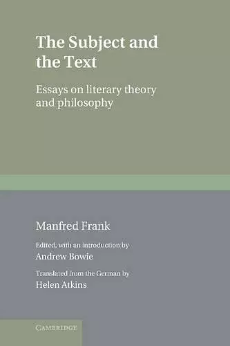 The Subject and the Text cover