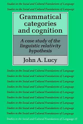 Grammatical Categories and Cognition cover