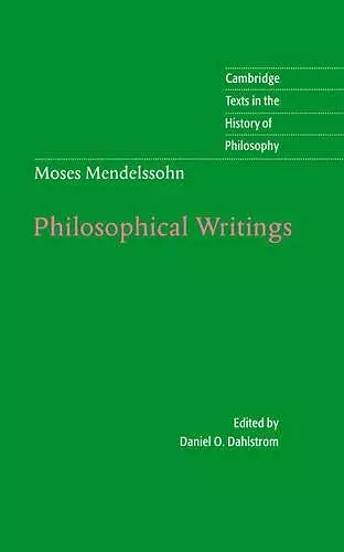 Moses Mendelssohn: Philosophical Writings cover