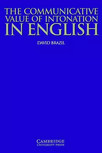 The Communicative Value of Intonation in English Book cover