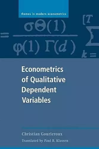 Econometrics of Qualitative Dependent Variables cover