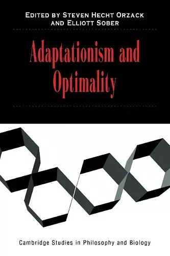 Adaptationism and Optimality cover
