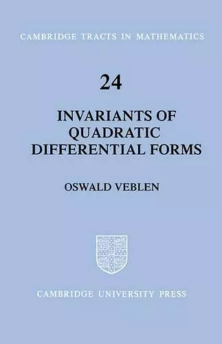 Invariants of Quadratic Differential Forms cover