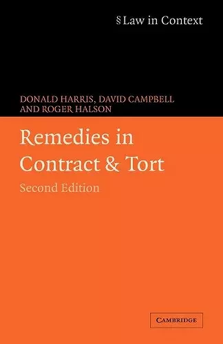 Remedies in Contract and Tort cover