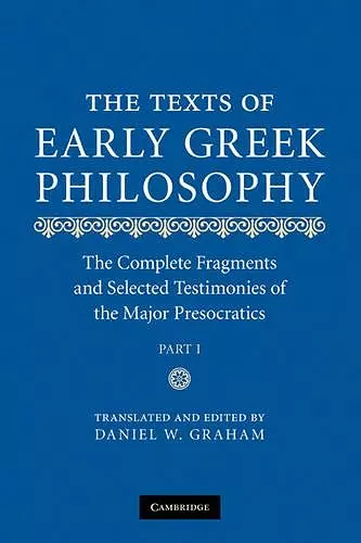 The Texts of Early Greek Philosophy cover