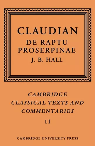 Claudian: De Raptu Proserpinae cover