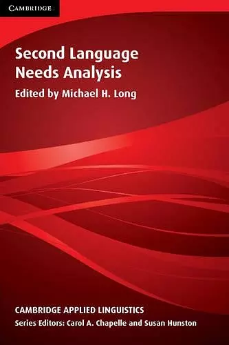 Second Language Needs Analysis cover