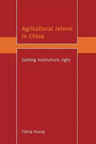 Agricultural Reform in China cover