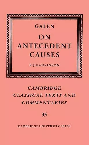 Galen: On Antecedent Causes cover