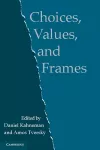Choices, Values, and Frames cover