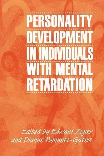 Personality Development in Individuals with Mental Retardation cover