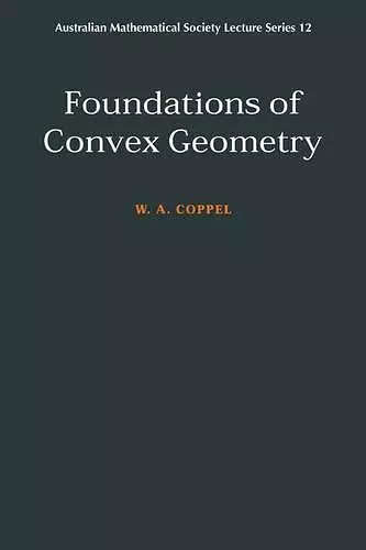 Foundations of Convex Geometry cover