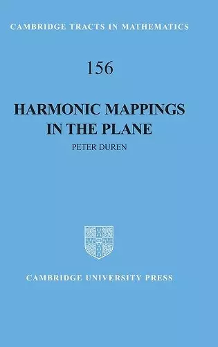 Harmonic Mappings in the Plane cover