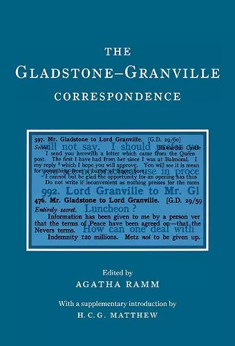 The Gladstone-Granville Correspondence cover