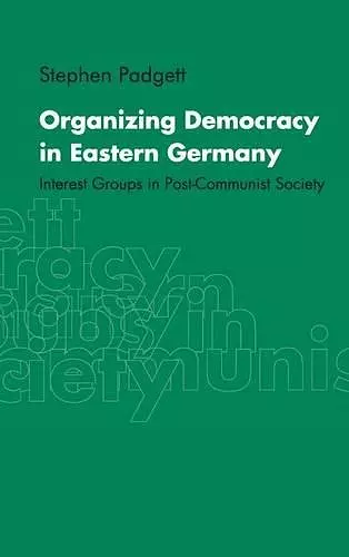 Organizing Democracy in Eastern Germany cover